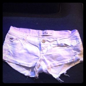 Hollister white denim shorts